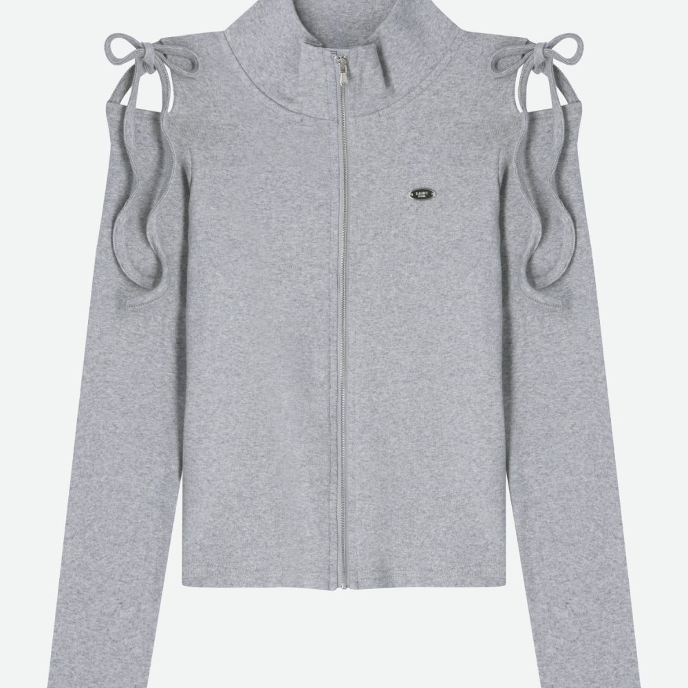 Shoulder Cut-out Zip-up